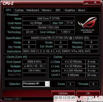 华硕Maximus Ⅴ Extreme，水冷超频4.9GHz。